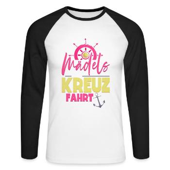 Mädchen Frauen Kreuzfahrt - Unisex Baseballshirt langarm - Weiß/Schwarz - Vorne - Nik (191cm)