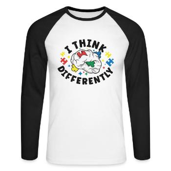 Autism Awareness Autism Disease Autistic Gift - Unisex Baseballshirt langarm - Weiß/Schwarz - Vorne - Nik (191cm)