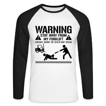 Forklift Driver Forklift Forklift Gift Idea - Unisex Long Sleeve Baseball T-Shirt - white/black - Front - Nik (191cm)