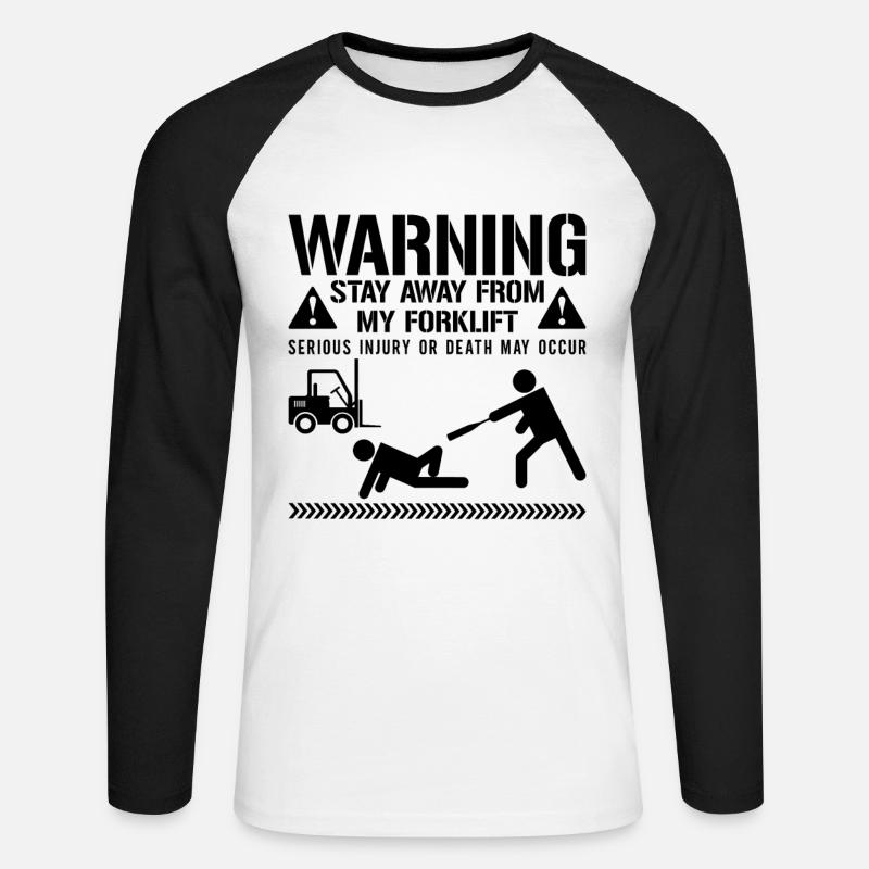 Staplerfahrer Gabelstapler Stapler Geschenkidee - Unisex Baseballshirt langarm - Weiß/Schwarz