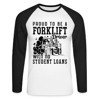 Staplerfahrer Gabelstapler Lager Geschenkidee - Unisex Baseballshirt langarm - Weiß/Schwarz - Vorne - Nik (191cm)