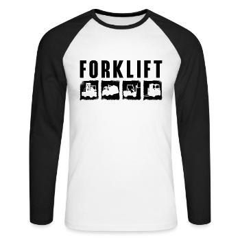Forklift Driver Forklift Forklift Gift Idea - Unisex Long Sleeve Baseball T-Shirt - white/black - Front - Nik (191cm)