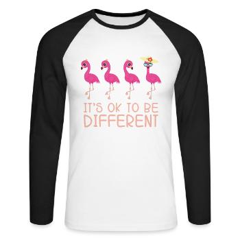 C’est normal d’en avoir un autre - T-shirt baseball manches longues Homme - blanc/noir - Devant - Nik (191cm)