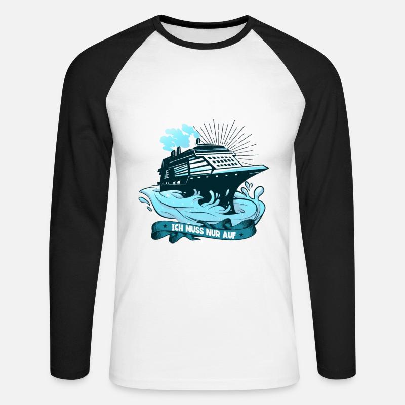 Kreuzfahrt - Unisex Baseballshirt langarm - Weiß/Schwarz