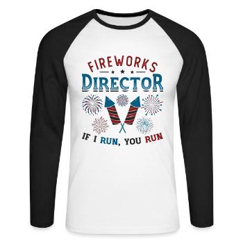 Fireworks Director Si je vous exécute - T-shirt baseball manches longues Homme - blanc/noir - Devant - Nik (191cm)