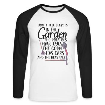 Jardinage Plantes Jardinier Plantation Nature Cadeau - T-shirt baseball manches longues Homme - blanc/noir - Devant - Nik (191cm)