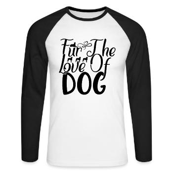 Pour l’amour du chien - T-shirt baseball manches longues Homme - blanc/noir - Devant - Nik (191cm)