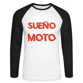 Une Idée De Cadeau Amusante Pour Les Motards - T-shirt baseball manches longues Homme - blanc/noir - Devant - Nik (191cm)