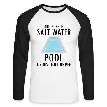 Conceptions de sauveteurs pour les techniciens de piscine - T-shirt baseball manches longues Homme - blanc/noir - Devant - Nik (191cm)