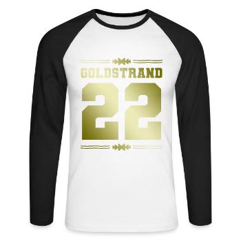 Sables d’Or 22 - T-shirt baseball manches longues Homme - blanc/noir - Devant - Nik (191cm)