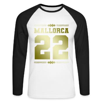 Majorque 22 - T-shirt baseball manches longues Homme - blanc/noir - Devant - Nik (191cm)