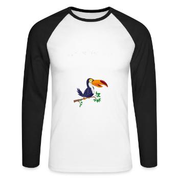 Afrikanische Familienreise Design für Afrika - Unisex Baseballshirt langarm - Weiß/Schwarz - Vorne - Nik (191cm)