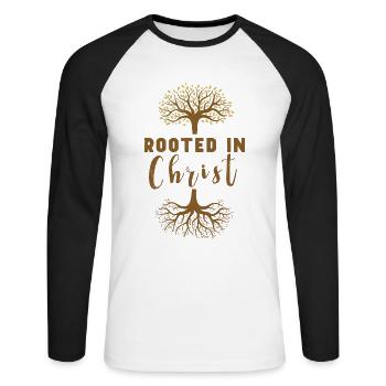 Jesus Christianity God Praying Prayer Pastor - Unisex Long Sleeve Baseball T-Shirt - white/black - Front - Nik (191cm)