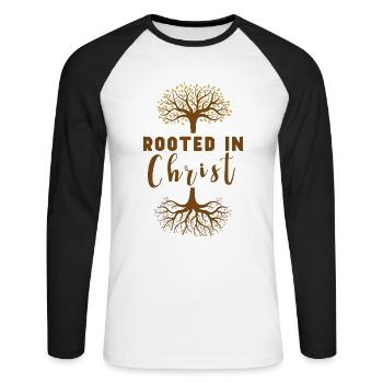 Jesus Christianity God Praying Prayer Pastor - Unisex Long Sleeve Baseball T-Shirt - white/black - Front - Nik (191cm)