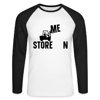 Forklift Driver Forklift Forklift Gift Idea - Unisex Long Sleeve Baseball T-Shirt - white/black - Front - Nik (191cm)