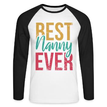 Bestes Kindermädchen Aller Zeiten Für Großmutter, - Unisex Baseballshirt langarm - Weiß/Schwarz - Vorne - Nik (191cm)
