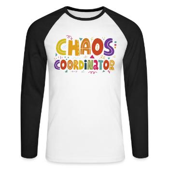 Coordonnatrice du chaos pour grand-mère grand-mère - T-shirt baseball manches longues Homme - blanc/noir - Devant - Nik (191cm)