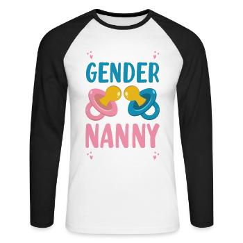 Keep The Gender, Nanny Loves You For - Unisex Long Sleeve Baseball T-Shirt - white/black - Front - Nik (191cm)