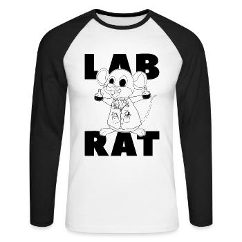 Laboratory Technician Lab Rat Science Gift Idea - Unisex Long Sleeve Baseball T-Shirt - white/black - Front - Nik (191cm)