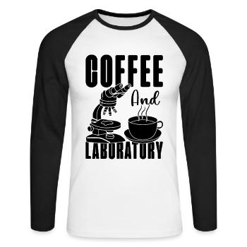 Laboratory Technician Coffee Science Gift Idea - Unisex Long Sleeve Baseball T-Shirt - white/black - Front - Nik (191cm)