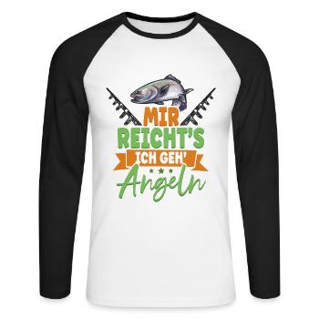 Angler Mir Reichts Ich Geh Angeln - Unisex Baseballshirt langarm - Weiß/Schwarz - Vorne - Nik (191cm)