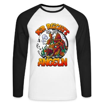 Angler Mir Reichts Ich Geh Angeln - Unisex Baseballshirt langarm - Weiß/Schwarz - Vorne - Nik (191cm)