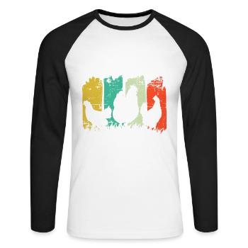 Mir Reichts Ich Geh Zu Meinen Hühnern - Unisex Baseballshirt langarm - Weiß/Schwarz - Vorne - Nik (191cm)