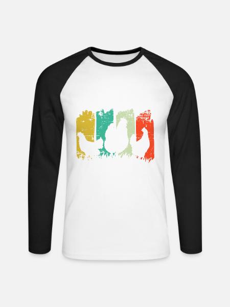 Mir Reichts Ich Geh Zu Meinen Hühnern - Unisex Baseballshirt langarm - Weiß/Schwarz