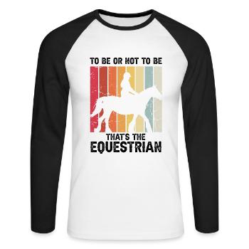 Cydesdale Rider and Draft Horse Designs - Unisex Long Sleeve Baseball T-Shirt - white/black - Front - Nik (191cm)