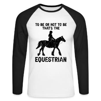 Conception Clydesdale pour clydesdale Riders - T-shirt baseball manches longues Homme - blanc/noir - Devant - Nik (191cm)