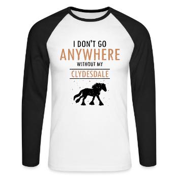 Conception Clydesdale pour clydesdale Riders - T-shirt baseball manches longues Homme - blanc/noir - Devant - Nik (191cm)