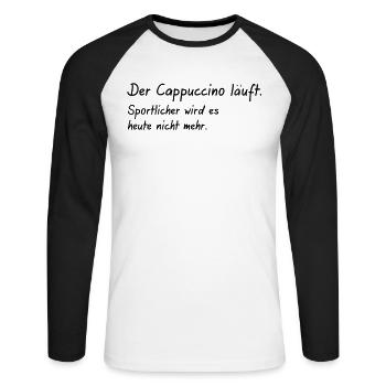 the cappuccino runs It doesn't get any sportier - Unisex Long Sleeve Baseball T-Shirt - white/black - Front - Nik (191cm)