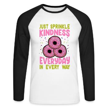 Saupoudrez simplement la gentillesse tous les jours de toutes les manières - Swe - T-shirt baseball manches longues Homme - blanc/noir - Devant - Nik (191cm)