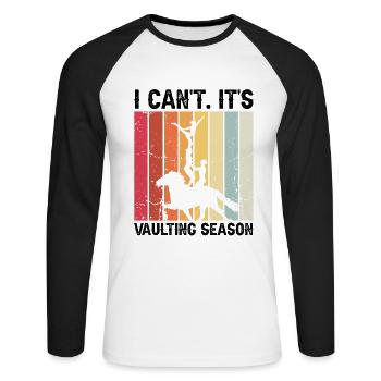 Voltigieren Akrobatik Design und Reitsport Pferd - Unisex Baseballshirt langarm - Weiß/Schwarz - Vorne - Nik (191cm)