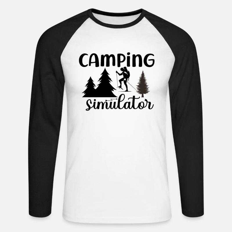 Camping Simulator - Unisex Baseballshirt langarm - Weiß/Schwarz