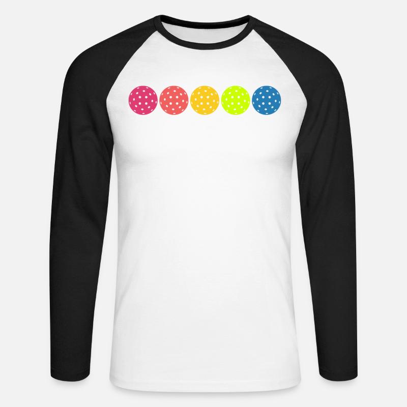 Pickleball-design Für Pickleball-spieler Oder - Unisex Baseballshirt langarm - Weiß/Schwarz