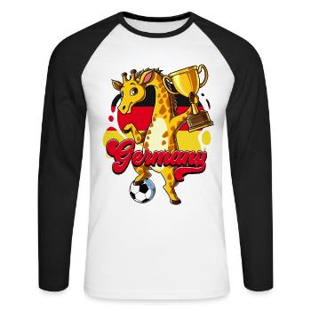 Germany Football - Unisex Long Sleeve Baseball T-Shirt - white/black - Front - Nik (191cm)