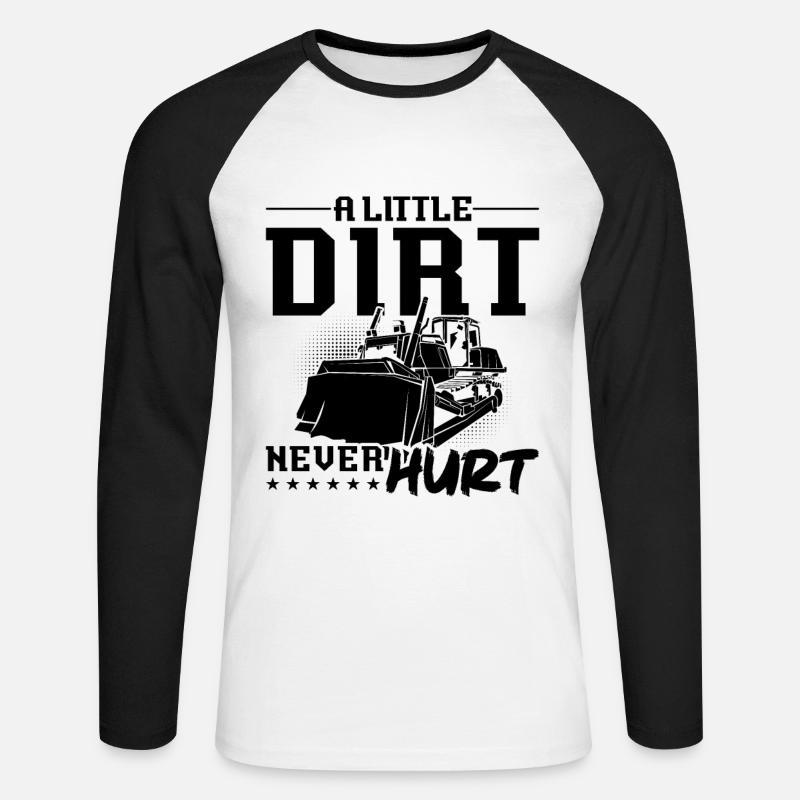 Bagger Raupe Bauarbeiter Bulldozer Geschenkidee - Unisex Baseballshirt langarm - Weiß/Schwarz