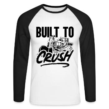 Bulldozer Excavatrice Construction Bulldozer Idée cadeau - T-shirt baseball manches longues Homme - blanc/noir - Devant - Nik (191cm)