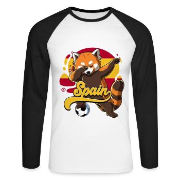 Spanien Fußball - Unisex Baseballshirt langarm - Weiß/Schwarz - Vorne - Nik (191cm)