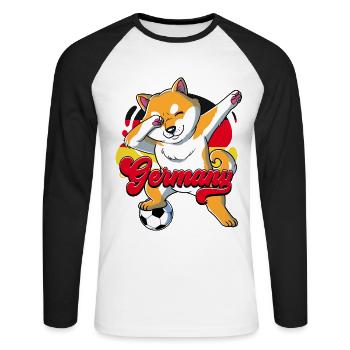 Allemagne Football - T-shirt baseball manches longues Homme - blanc/noir - Devant - Nik (191cm)