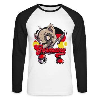 Allemagne Football - T-shirt baseball manches longues Homme - blanc/noir - Devant - Nik (191cm)