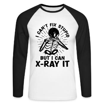 Radiology X-ray X-ray Technician Gift Idea - Unisex Long Sleeve Baseball T-Shirt - white/black - Front - Nik (191cm)