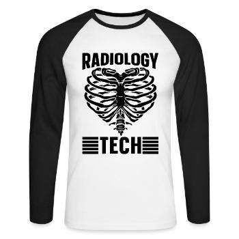 Radiology Rad Techs X-ray Technician Gift Idea - Unisex Long Sleeve Baseball T-Shirt - white/black - Front - Nik (191cm)