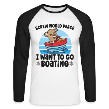 Voilier Voilier Bateau Kid Enfant Yacht Bateau - T-shirt baseball manches longues Homme - blanc/noir - Devant - Nik (191cm)