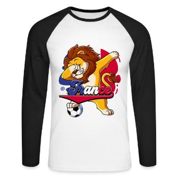 France Football - T-shirt baseball manches longues Homme - blanc/noir - Devant - Nik (191cm)