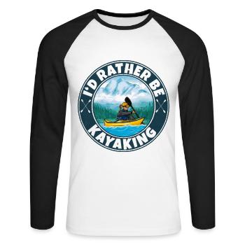 Kayak - T-shirt baseball manches longues Homme - blanc/noir - Devant - Nik (191cm)