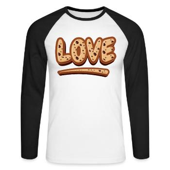 Love Baking For Bakers Or Baking Fans - Unisex Long Sleeve Baseball T-Shirt - white/black - Front - Nik (191cm)