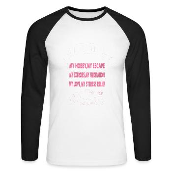 Baking is my superpower for bakers or baking - Unisex Long Sleeve Baseball T-Shirt - white/black - Front - Nik (191cm)