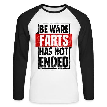 Funny Fart Saying Irony Sarcasm - Unisex Long Sleeve Baseball T-Shirt - white/black - Front - Nik (191cm)